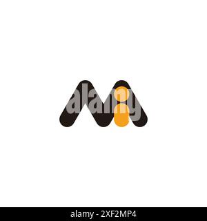 letter mi kid fun design simple logo vector Stock Vector