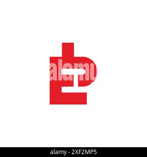letter be simple geometric linked logo vector Stock Vector