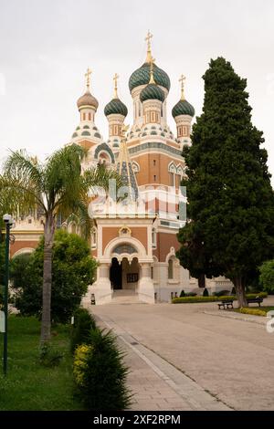 St Nicolas Russian orthodox cathedral. Nice, France. Stock Photo