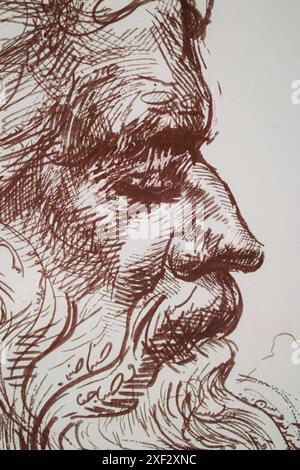 Drawing of Hafez, the Persian poet, in a public park. Stock Photo