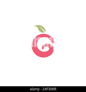 Letter G Fruit Leaf Logo. G Icon vector Stock Vector
