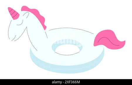Inflatable ring in the shape of a unicorn Stock Vector