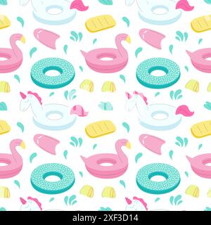 inflatable rings seamless pattern Stock Vector