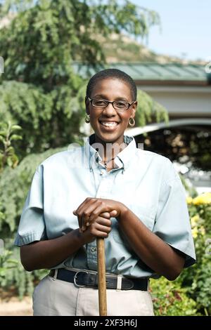 Portrait of a young african woman smiling Stock Photo
