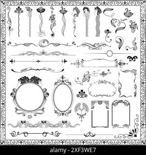 vector set design elements and page decoration. Stock Vector