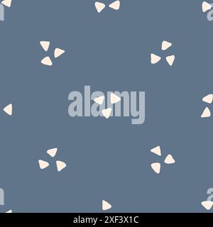 Seamless triangle pattern. Repeating blue triangular dot background. Repeated points texture.  Cute lattice shape for design prints. Repeat abstract Stock Vector