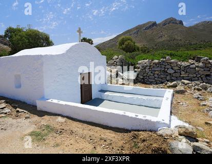 Agios Basilios Church, Aghios Antonios,  Tilos, Dodecanese islands, Southern Aegean, Greece. Stock Photo