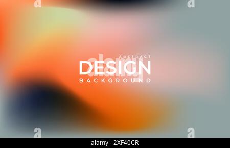 Abstract bright orange and gray gradient background. Creative liquid holographic vibrant colored banner. Blurred soft blend color gradation minimalist Stock Vector