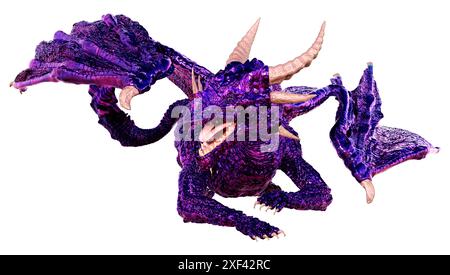 3D rendering of a fantasy dragon isolated on white background Stock ...
