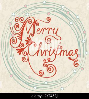 MERRY CHRISTMAS hand lettering, vector handmade calligraphy Stock Vector