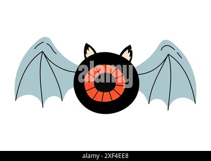 Flying eyeballs with creepy demon wings Stock Vector