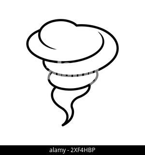 Tornado icon. Hurricane linear symbol. Black typhoon icon isolated on white background. Vector illustration Stock Vector