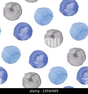 seamless pattern of colorful vector watercolor circles Stock Vector