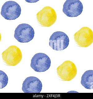 seamless pattern of colorful vector watercolor circles Stock Vector