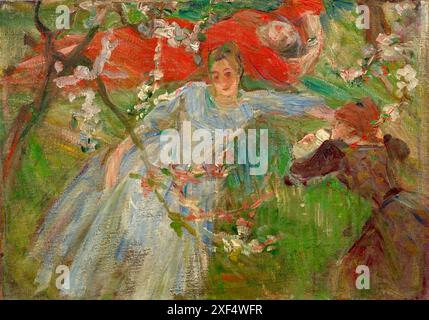 Marie Bracquemond - Three Women Lying on the Lawn Stock Photo