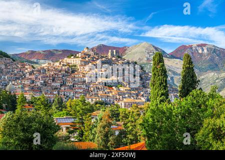 Morano Calabro, Italy hilltop town in the province of Cosenza in the Calabria region. Stock Photo