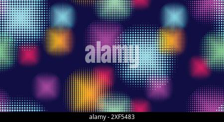 Geometric pattern bright abstract seamless background. fabric tissue endless reversible print. Circular dotted geometric shapes Stock Vector