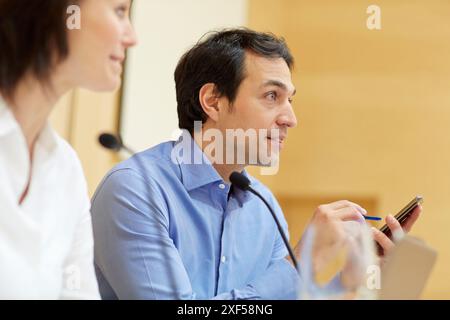 Executives at Convention Centre, Business, Donostia, San Sebastian, Basque Country, Spain. Stock Photo