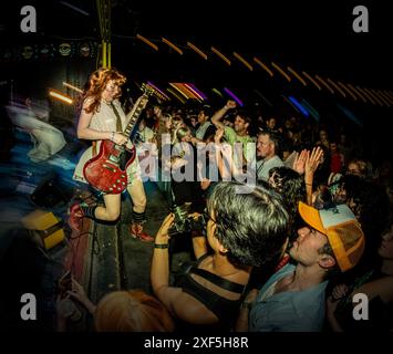 The band DIE SPITZ performs at the FarOut Lounge, Austin, Texas Stock Photo