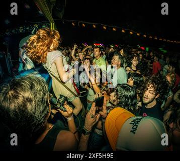 The band DIE SPITZ performs at the FarOut Lounge, Austin, Texas Stock Photo