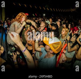 The band DIE SPITZ performs at the FarOut Lounge, Austin, Texas Stock Photo