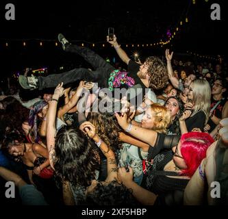 The band DIE SPITZ performs at the FarOut Lounge, Austin, Texas Stock Photo