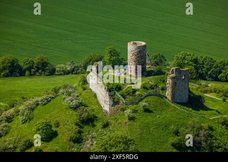 Desenberg Aerial view, Desenberg Castle on a volcanic cone, historical sight ...