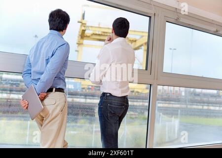 Railway terminal, Business, Industry, Donostia, San Sebastian, Basque Country, Spain. Stock Photo