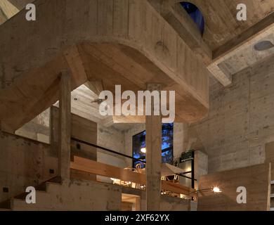 View upwards from ground level to dining area. Casa Alférez, n/a, Mexico. Architect: Ludwig Godefroy, 2023. Stock Photo