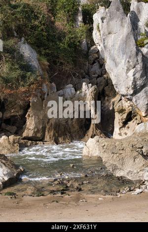 Top view aerial photo of an amazingly beautiful sea landscape Stock Photo