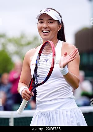 Yuriko Lily Miyazaki celebrates beating Tamara Korpatsch (not pictured ...