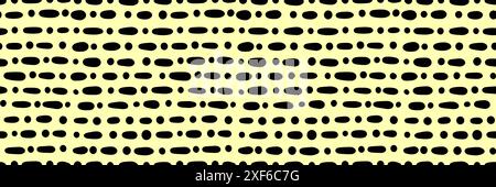 Small dash pattern. Seamless minimal dash pattern, small elements on yellow background. Stock Vector