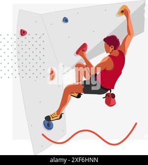 Rock Climbing Training on Climber Boards - Stock Illustration as EPS 10 File Stock Vector