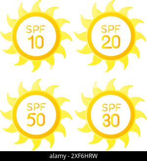 SPF ( Sun Protection Factor ) - measuring UVB protection - Stock Icon as EPS 10 File Stock Vector