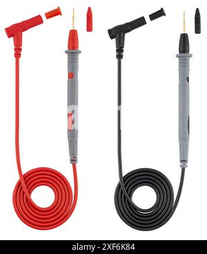 Multimeter probes universal, on white background, insulated Stock Photo