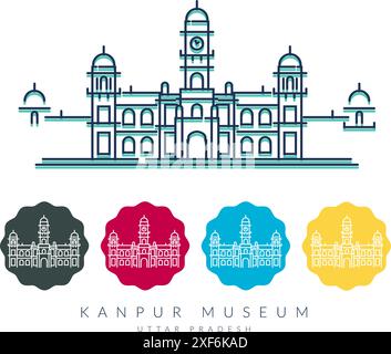 Kanpur Sangrahalaya - Kanpur Museum - Uttar Pradesh - Stock Illustration as EPS 10 File Stock Vector