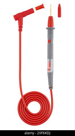 Multimeter probes universal, on white background, insulated Stock Photo