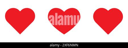 Heart icon. Love shape symbol. Valentine design sign in vector flat style. Stock Vector