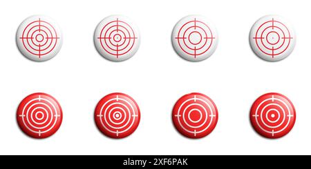 Set of accuracy, target and goal icons. Aim symbol. Flat vector illustrator Stock Vector