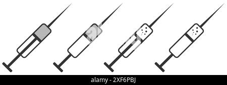 Syringe icon set. Vaccine. Vector Illustration Stock Vector