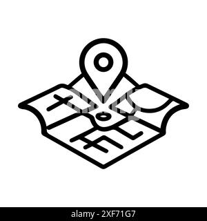 directory icon or modern line symbol. Vector line art and icon design with bold outline. Black and white Pixel Perfect minimalistic symbol isolated wh Stock Vector