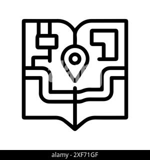 directory icon or modern line symbol. Vector line art and icon design with bold outline. Black and white Pixel Perfect minimalistic symbol isolated wh Stock Vector