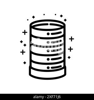 database icon or modern line symbol. Vector line art and icon design with bold outline. Black and white Pixel Perfect minimalistic symbol isolated whi Stock Vector