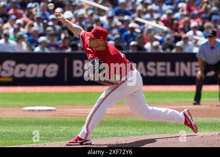 Toronto, Canada. 01st July, 2024. Toronto Blue Jays pitcher Yariel Rodríguez (29) pitches to the Houston Astros during first inning American League baseball action in Toronto on Monday, July 1, 2024. Credit: The Canadian Press/17�Թ����� Live News Stock Photo