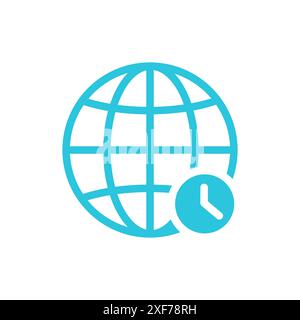 Time zone icon. Isolated on white background. From blue icon set. Stock Vector