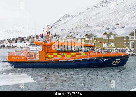 Siglufjordur Iceland, March 25, 2023: New Iceland search & rescue