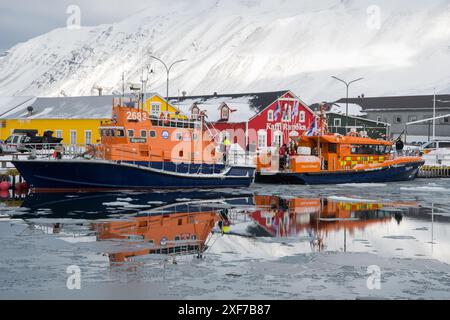 Siglufjordur Iceland, March 25, 2023: New Iceland search & rescue