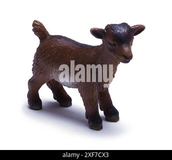 Toy Plastic Goat Cut Out on White. Stock Photo
