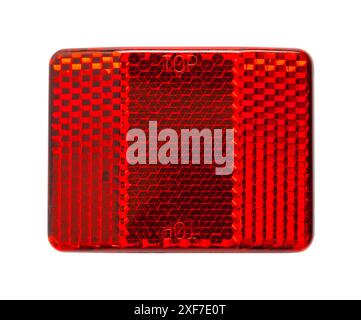 Red Bike Reflector Cut Out on White. Stock Photo