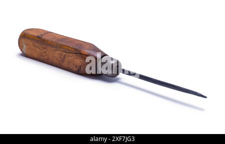 Old Metal Pick Cut Out on White. Stock Photo